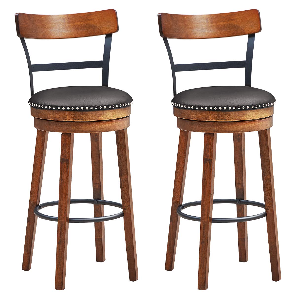Bar Stools Set of 2 360-Degree Swivel Stools(30.5")