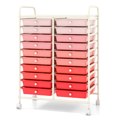 20-Drawer Rolling Storage Cart Utility Storage Organizer Cart for Tools