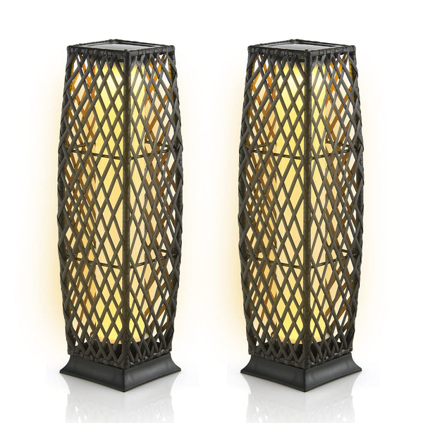 ARLIME 2 Pieces Outdoor Solar Powered Floor Lamps