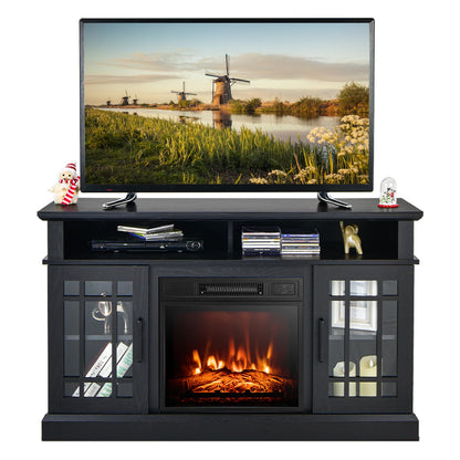 48 Inch Wooden TV Stand with Fireplace