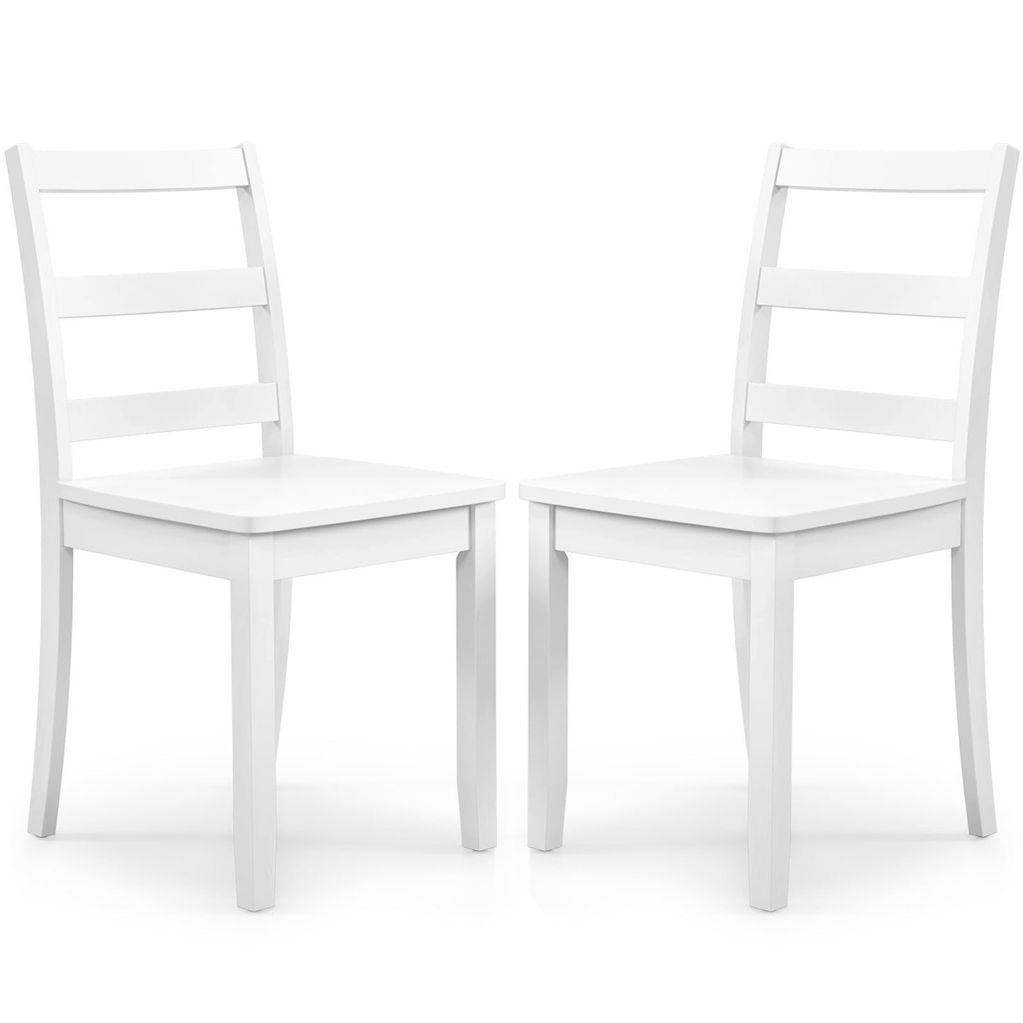 Wooden Dining Chairs Set of 2/4 with Curved Backrest and Rubber Wood Legs for Home Dining Room