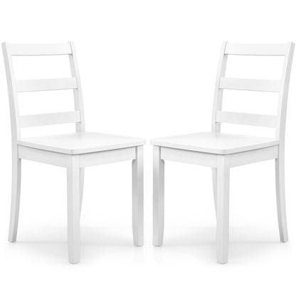 Wooden Dining Chairs Set of 2/4 with Curved Backrest and Rubber Wood Legs for Home Dining Room
