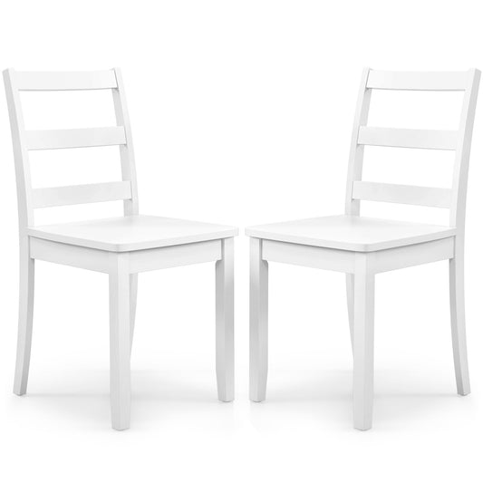 Wooden Dining Chairs Set of 2/4 with Curved Backrest and Rubber Wood Legs for Home Dining Room