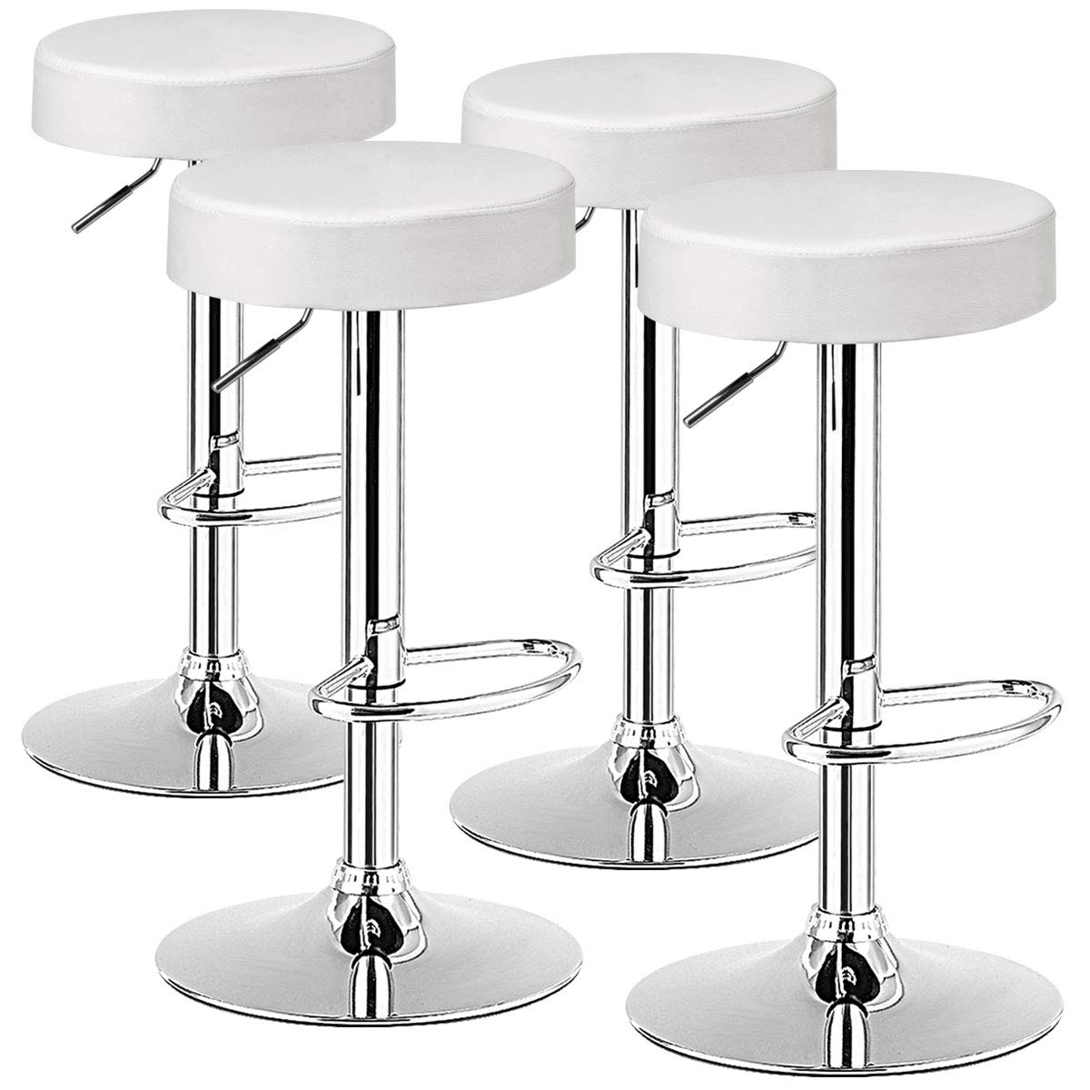 Bar Stools Set of 1/2/4 Modern Swivel Backless Round Barstool