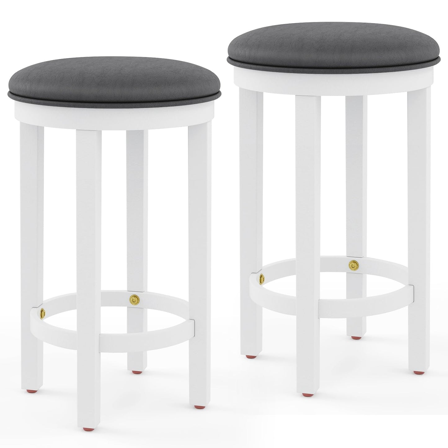 Upholstered Bar Stools Set of 2/4 25” Counter Height Bar Chairs