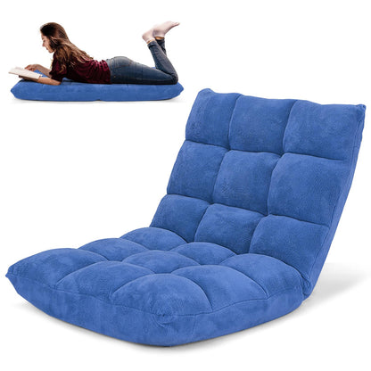 14-Position Floor Sofa, Folding Gaming Sofa Chair, Angle Adjustable Sleeper Bed, Couch Recliner