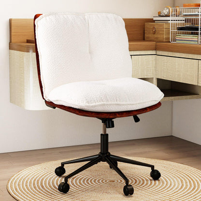 Dual Layer PU Leather & Thickened Boucle Cushion for Small Space