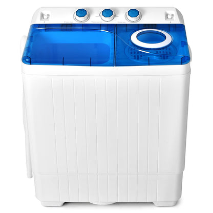 Portable Washing Machine 2 in 1 Twin Tub 26Lbs Capacity Washer(18Lbs) and Spinner(8Lbs) with Control Knobs