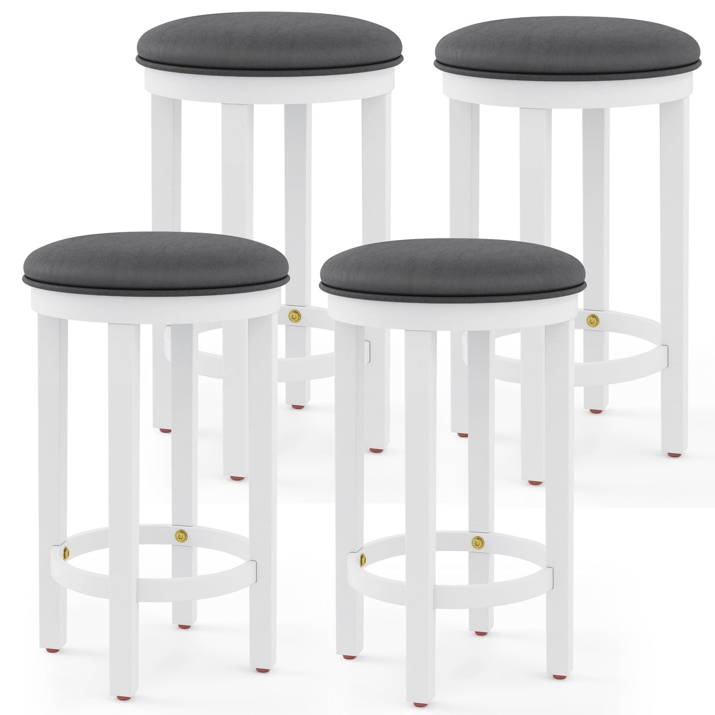 Upholstered Bar Stools Set of 2/4 25” Counter Height Bar Chairs