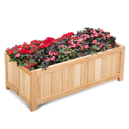 Wooden Planter Garden Bed with Drainage Holes for Vegetables