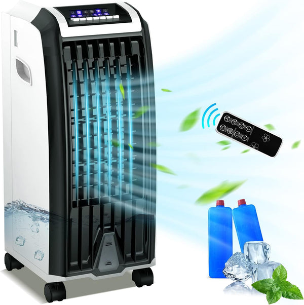 ARLIME Evaporative Air Cooler, 28" Portable Air Conditioner w/Remote, 1.7 Gallon Water Tank, 7.5H Timer