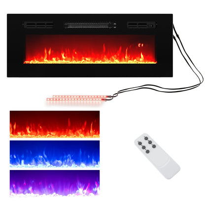 36 Inches Electric Fireplace Inserts w/LED Strip Lights