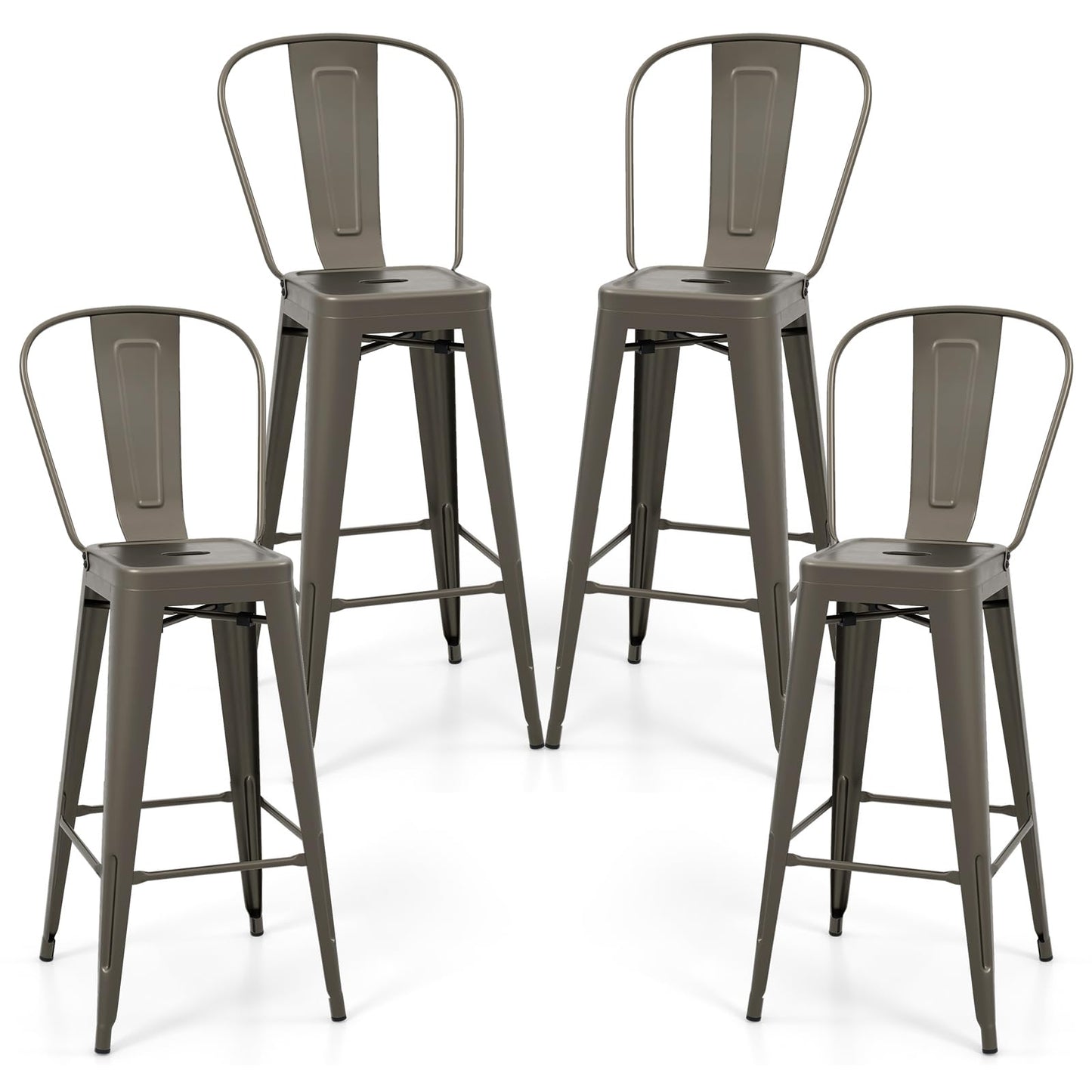 30'' Bar Height Stools with Rubber Feet for Kitchen