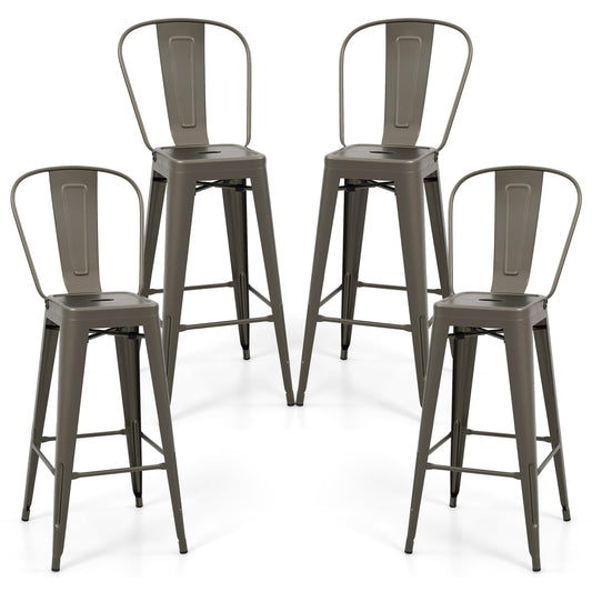 30'' Bar Height Stools with Rubber Feet for Kitchen