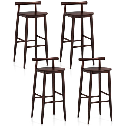 Bar Chair Set of 2/4 Bar Height Stools Set w/Acacia Wood Frame