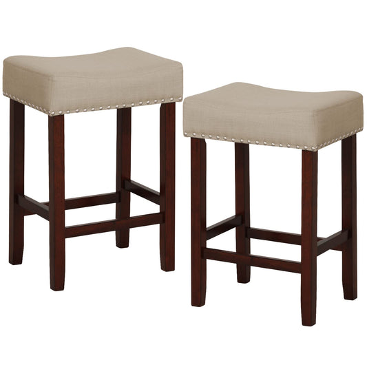 25-inch Counter Height Bar Stools Set of 2/4 Backless Vanity Chair for Makeup