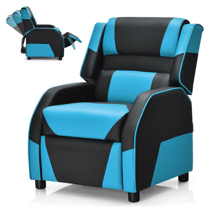 Toddler Leather Recliner with Adjustable Footrest & Headrest for Living Room