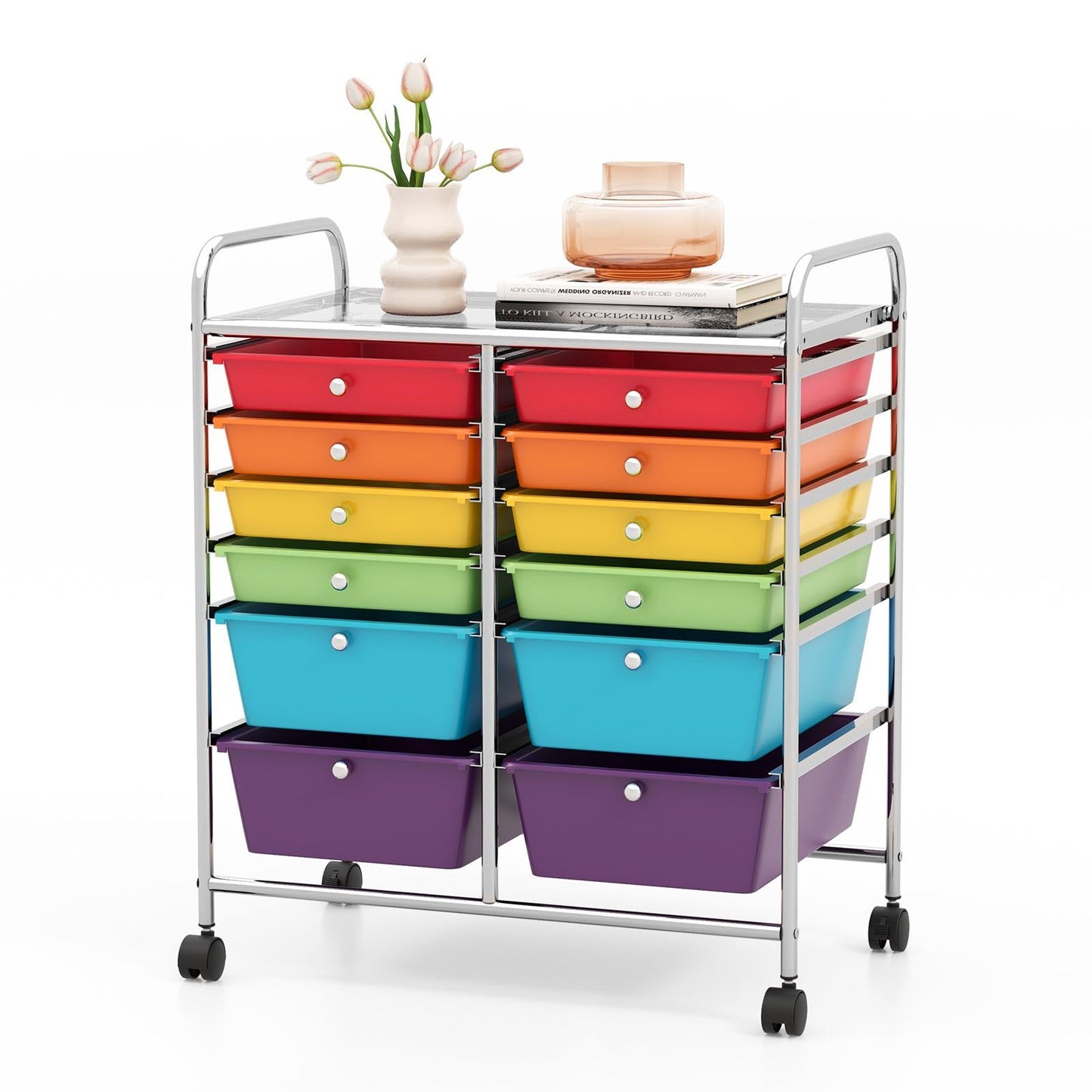 12-Drawer Rolling Storage Cart 12 Drawer Organizer Trolley