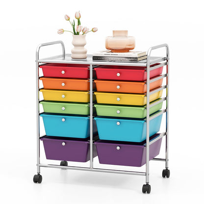 12-Drawer Rolling Storage Cart 12 Drawer Organizer Trolley