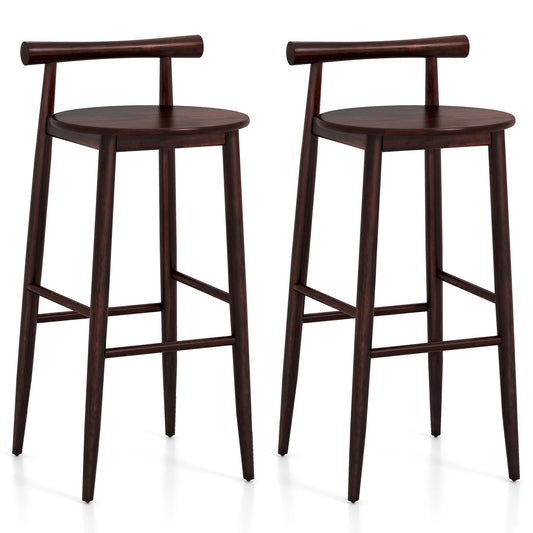 Bar Chair Set of 2/4 Bar Height Stools Set w/Acacia Wood Frame