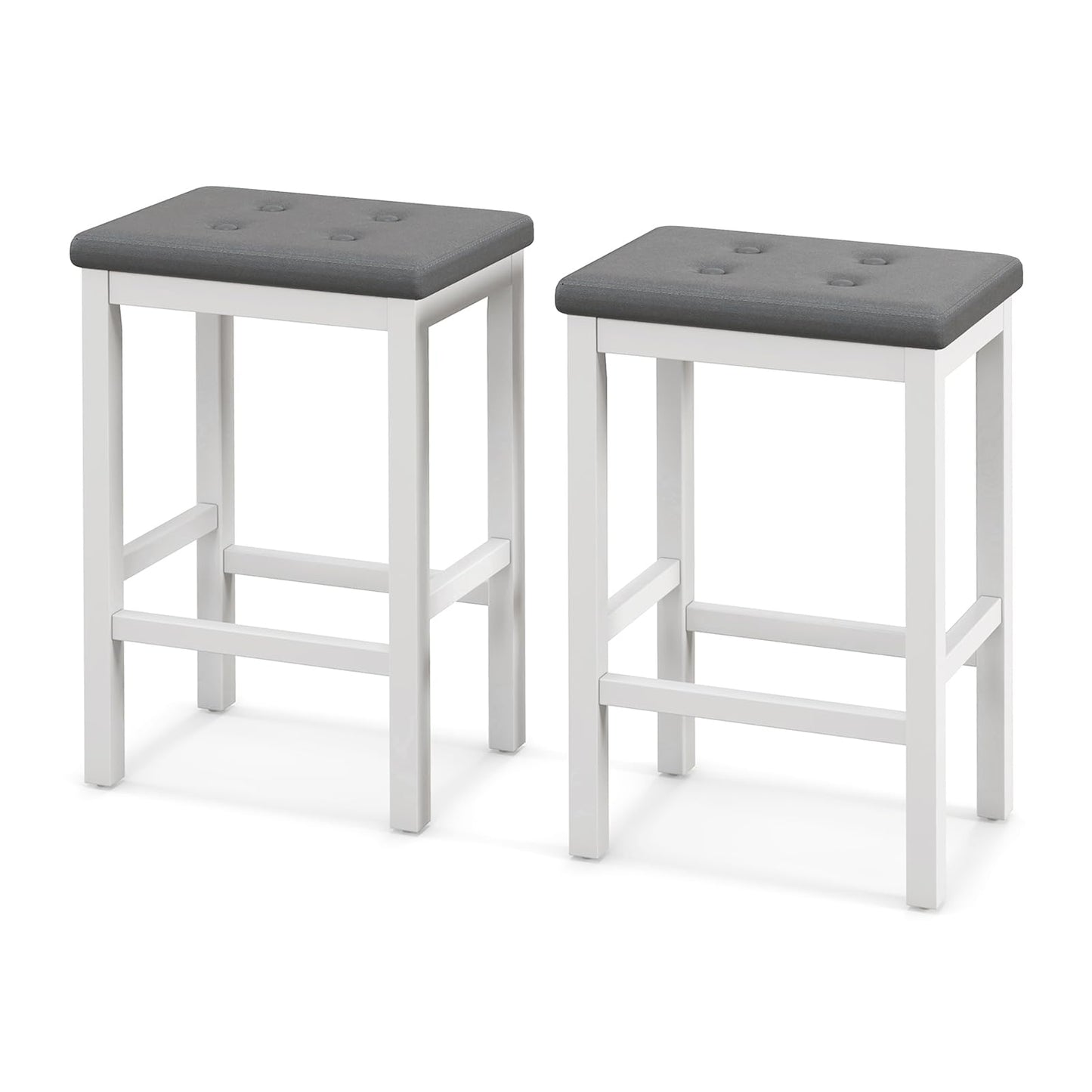 Bar Stools Set of 2/4 24-inch Backless Counter Height Stools