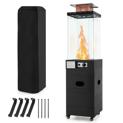 40,000 BTU Square Patio Propane Heater with Tempered Glass Tube