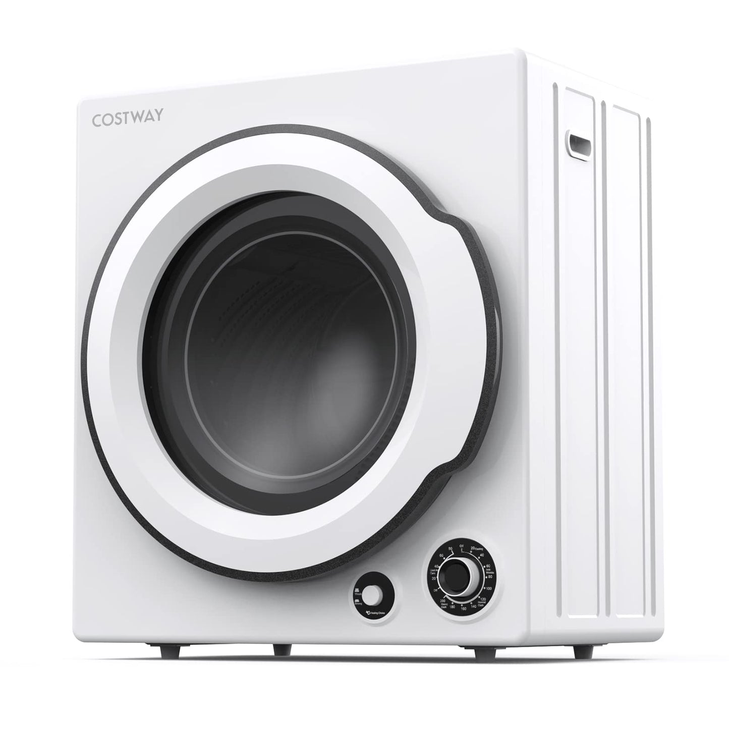 Compact Laundry Dryer with Stainless Steel Drum 5 Drying Programs and Adjustable Exhaust Vent