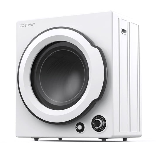 Compact Laundry Dryer with Stainless Steel Drum 5 Drying Programs and Adjustable Exhaust Vent