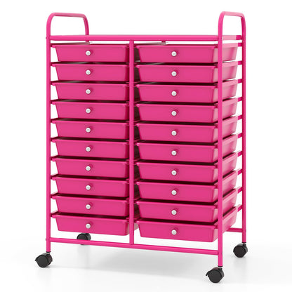 20-Drawer Rolling Storage Cart Utility Storage Organizer Cart for Tools