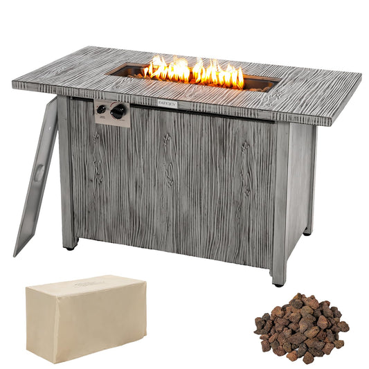 43" Propane Fire Pit Table w/Waterproof Cover for Balcony