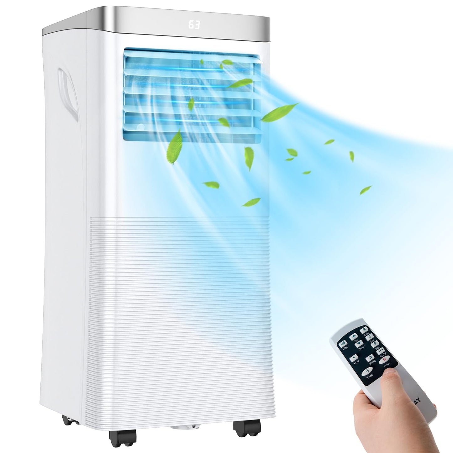 ARLIME 3-IN-1 Portable Air Conditioner, 10000 BTU AC Unit w/Fan & Dehumidifier, 2 Fan Speed, 24H Timer