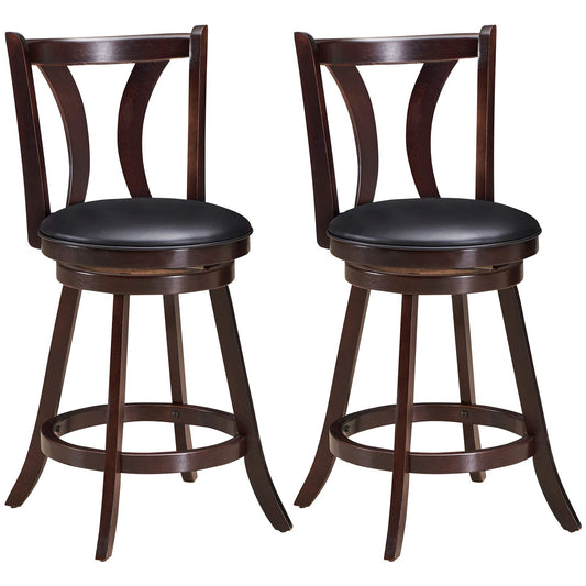 360-Degree Swivel Stools with Leather Padded Seat