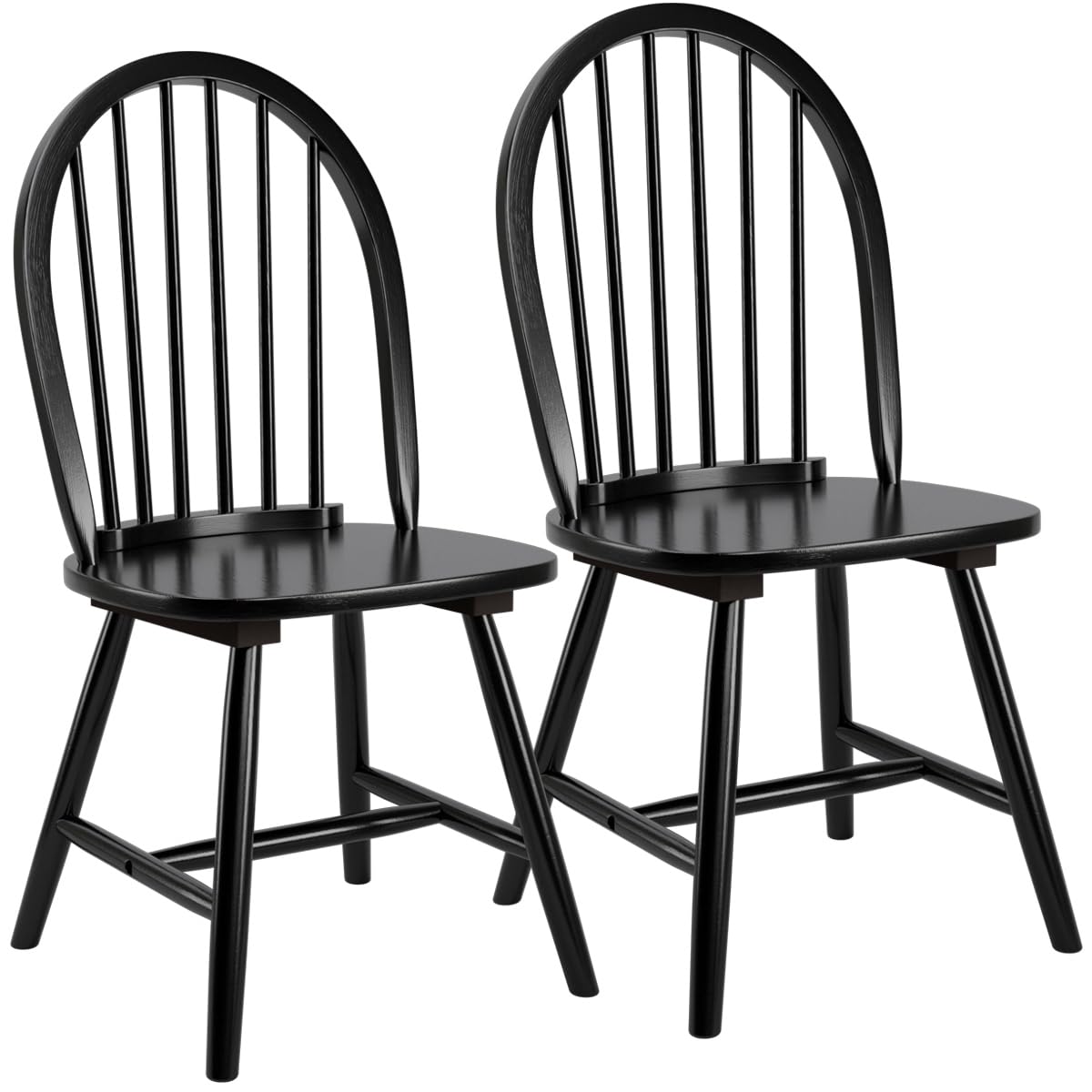 Windsor Dining Chairs Set of 2/4 w/Spindle Back & Reinforced H-Shaped Legs