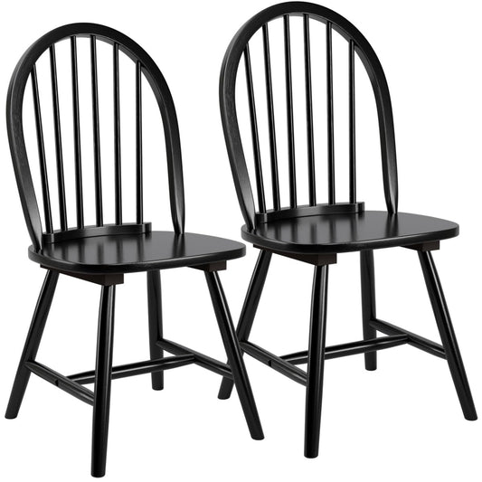 Windsor Dining Chairs Set of 2/4 w/Spindle Back & Reinforced H-Shaped Legs