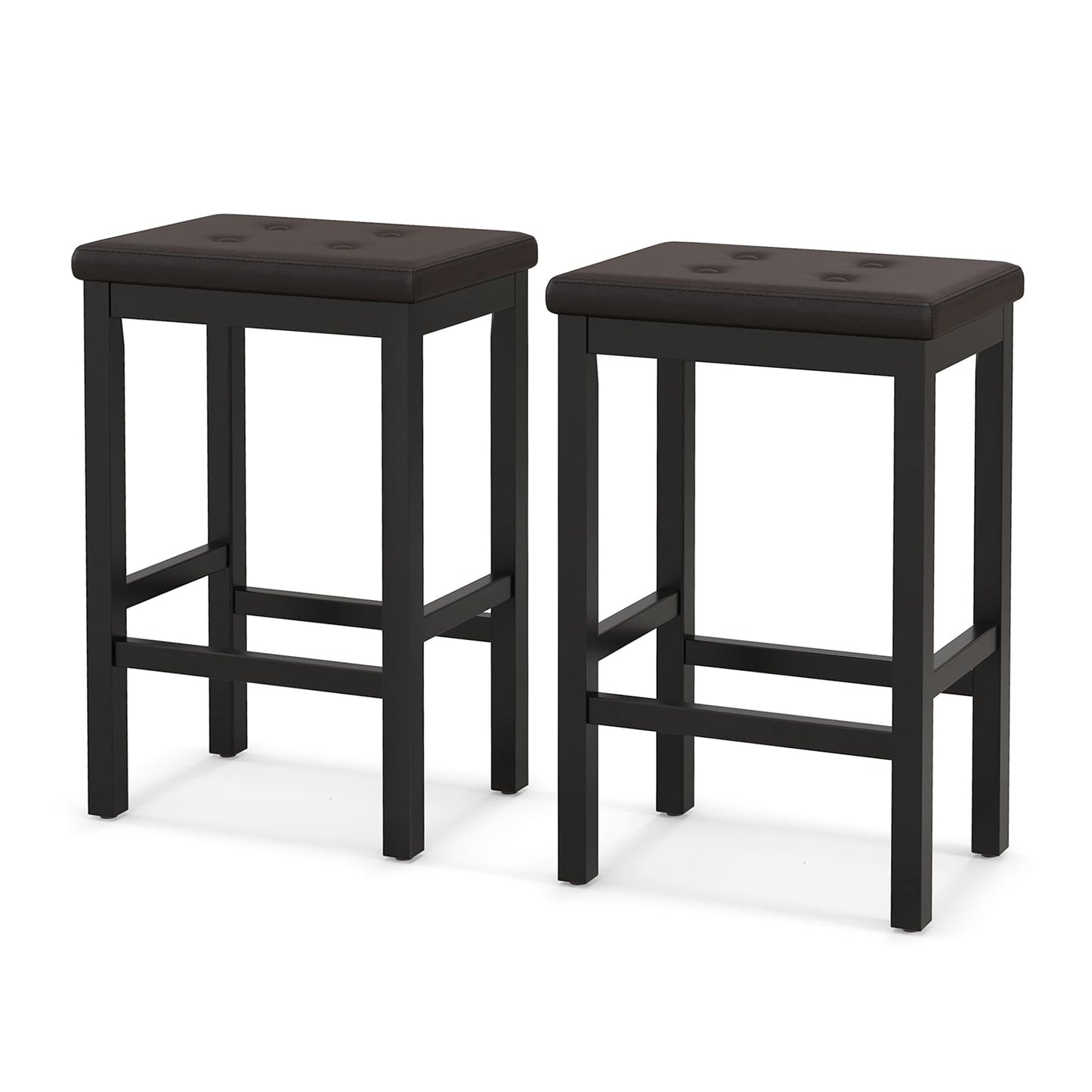 Bar Stools Set of 2/4 24-inch Backless Counter Height Stools