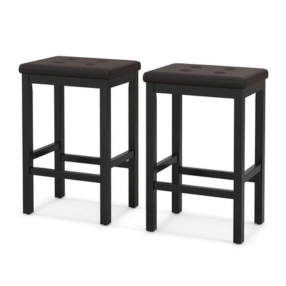 Bar Stools Set of 2/4 24-inch Backless Counter Height Stools