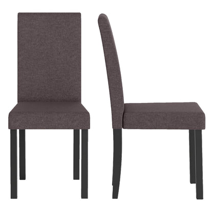 Fabric Upholstered Armless Kitchen Side Chair w/Rubber Wood Legs