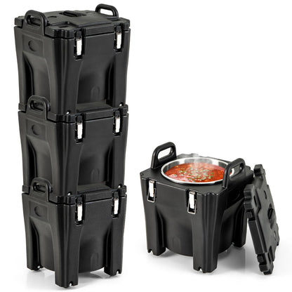 Insulated Food Carrier 32Qt Stackable Catering Hot Box w/ 4 Directional Wheels