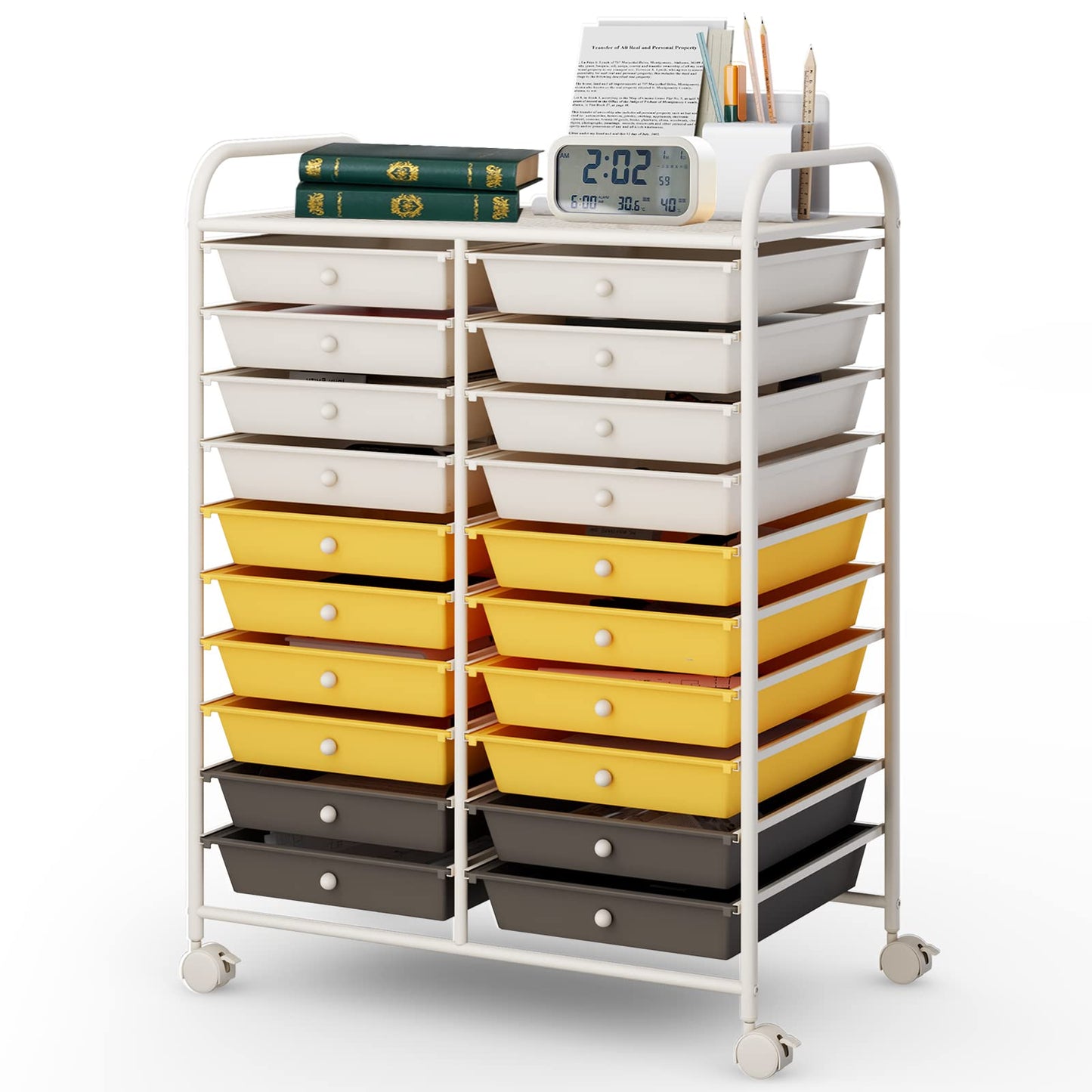 20-Drawer Rolling Storage Cart Utility Storage Organizer Cart for Tools