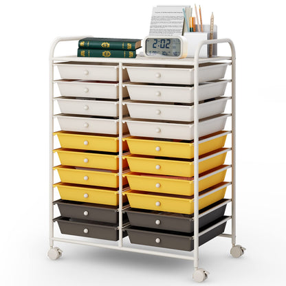 20-Drawer Rolling Storage Cart Utility Storage Organizer Cart for Tools