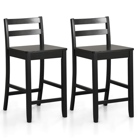 Wooden Bar Stools Set of 2/4 24-Inch Counter Height Stools
