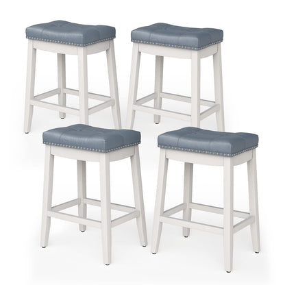 Bar Stools Set of 2/4 24-Inch Height Backless Counter Stool