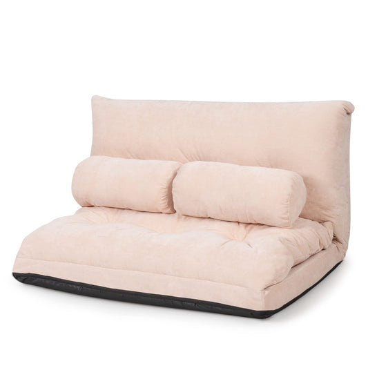 Convertible Floor Sofa Couch with 2 Waist Pillows for Reading Playing Gaming