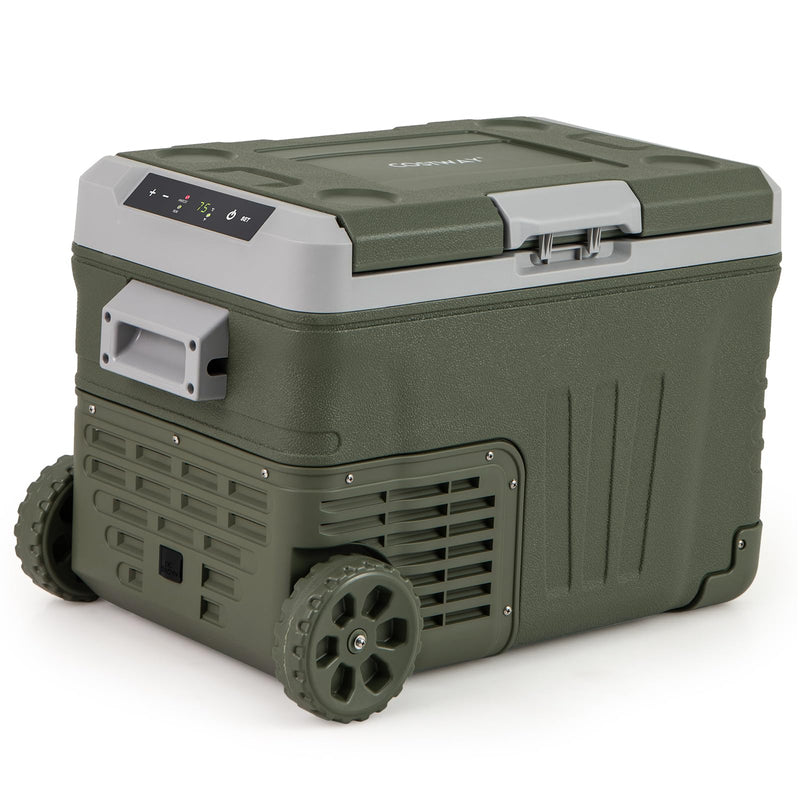 Car Refrigerator with Wheels 12/24V Car Fridge -4℉~68℉ Adjustable Range