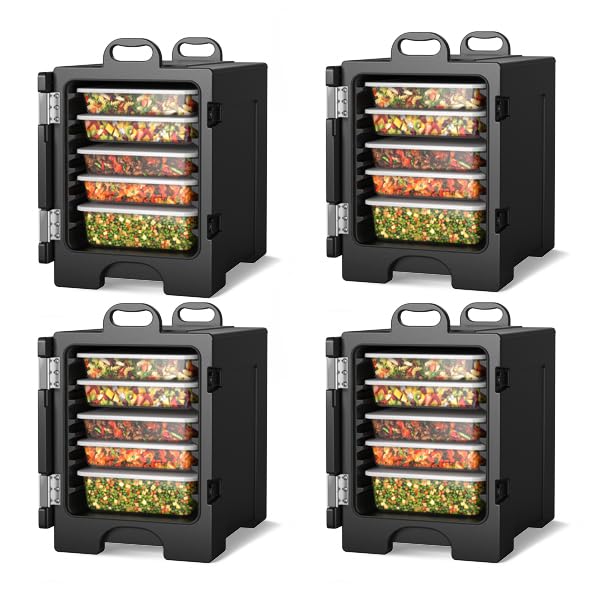 ARLIME Insulated Food Pan Carrier, End-Loading Insulated for 5 Full-Size Pans