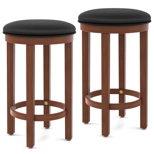 Upholstered Bar Stools Set of 2/4 25” Counter Height Bar Chairs