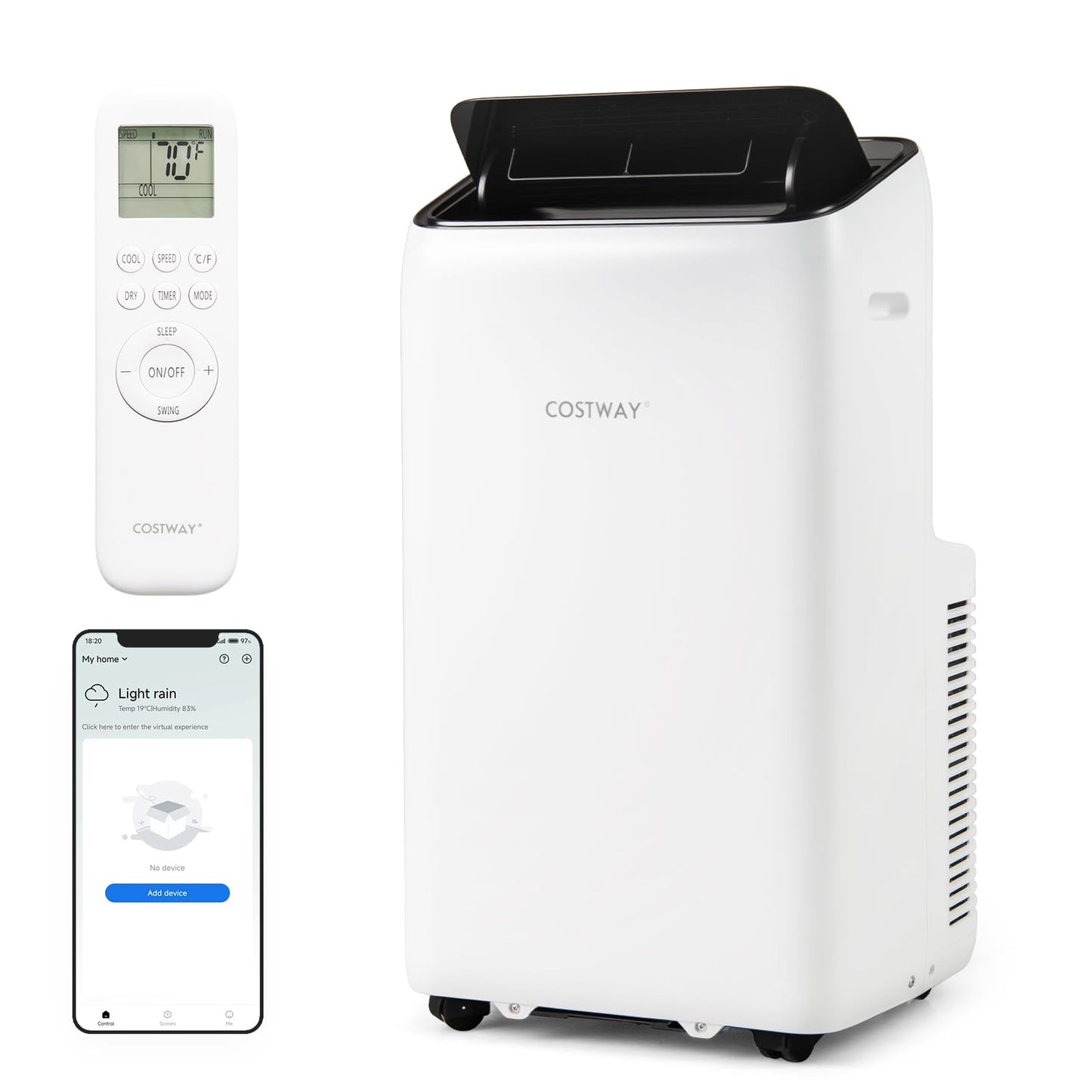 14000 BTU Inverter Portable Air Conditioner 3 in 1 Wifi Enabled AC Unit