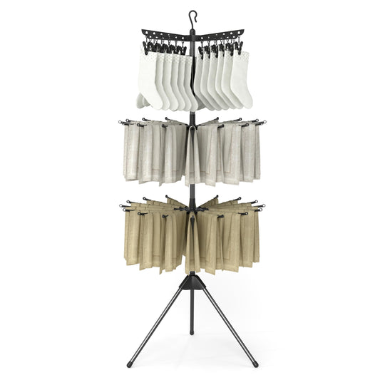 Foldable Garment with 32 Hanging Rods & 24 Clips