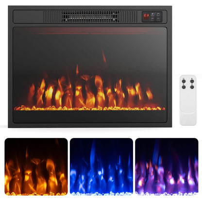 23 Inches Electric Fireplace Insert 750W/1500W Fireplace Heater with Remote Control