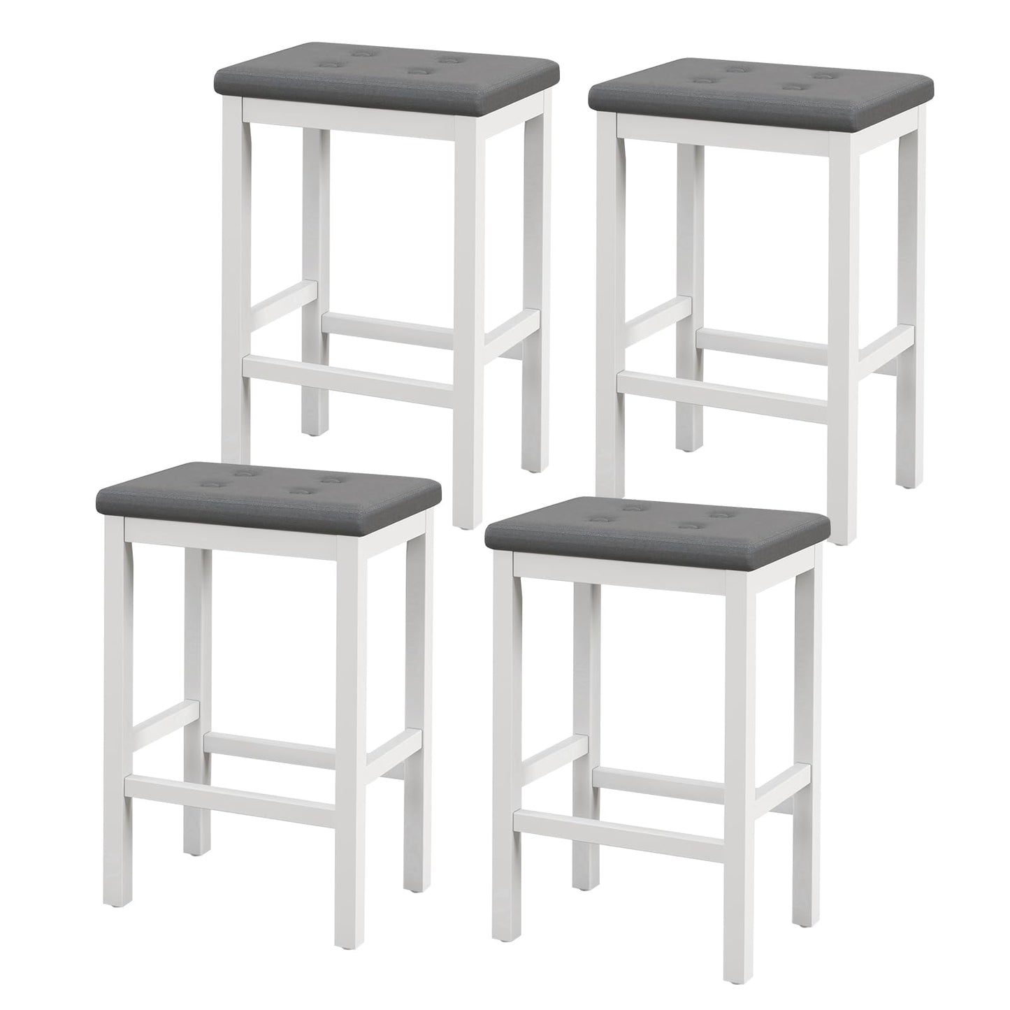 Bar Stools Set of 2/4 24-inch Backless Counter Height Stools